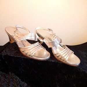 Naturalizer Silver Heels Sandals Strappy